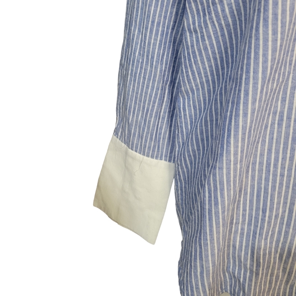 Vero Moda Lenora long sleeved shirt blue and white striped size small - Picture 5 of 13